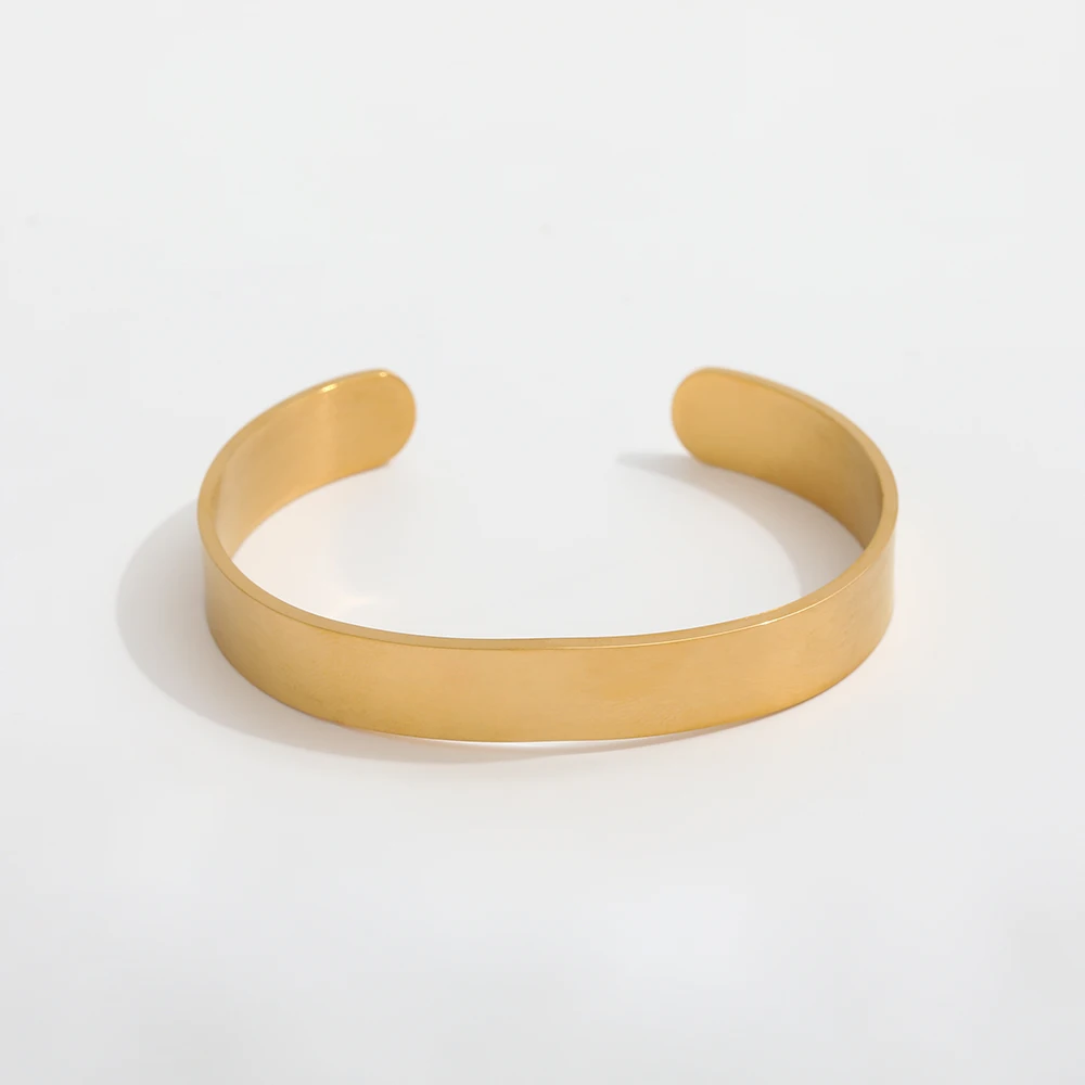 High End Stainless Steel Simple Yogon Brushed Cuff Bracelet for Women Wholesale Jewelry