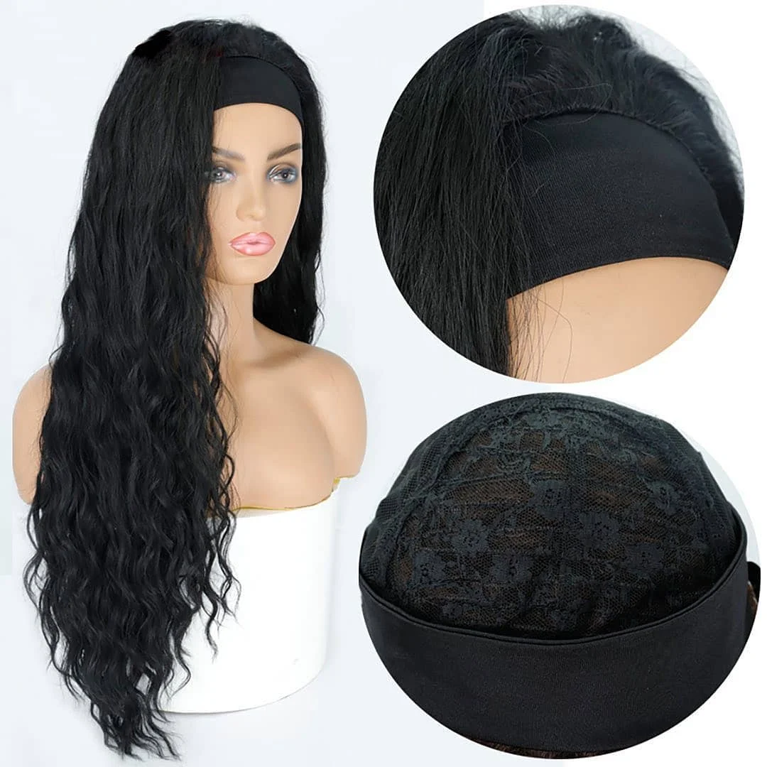

Free Shipping Wholesale 100% Virgin Human Hair Headband Wigs 160% Density, Natural colors