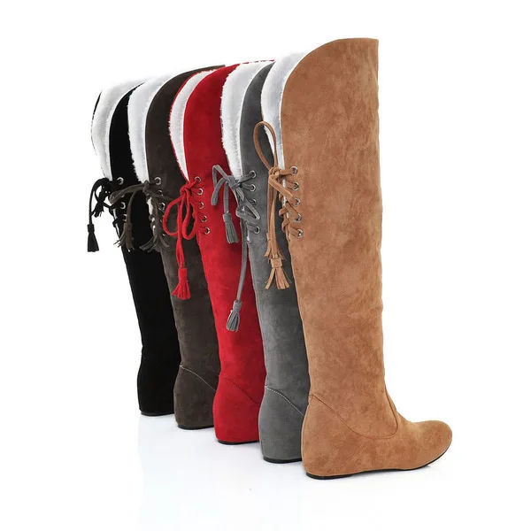 

Free Shipping luxury Cowhide leather Fashion Winter Warm furry Snow boots for women knee length, Requirement