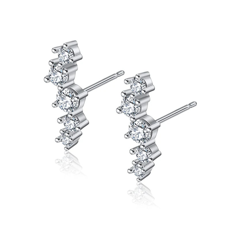 

RINNTIN EQE08 Latest Design 925 Sterling Silver Ear Cuff Crawler for Women Teen Girls Fashion Stud Earrings