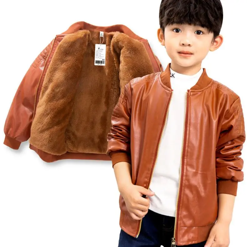 

2019 Spring Children Clothing Boy Baseball Uniform Cardigan Children Jacket Cartoon Jacket, Black/brown leather jacket