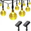 Solar Powered Globe Bubble String Lights 30 LED 21ft Waterproof 8 Modes Christmas Crystal Ball Lights