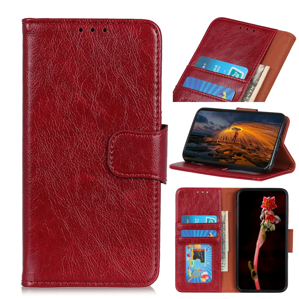

Napa pattern PU Leather Flip Wallet Case For ONEPLUS 9RT 5G With Stand Card Slots, As pictures