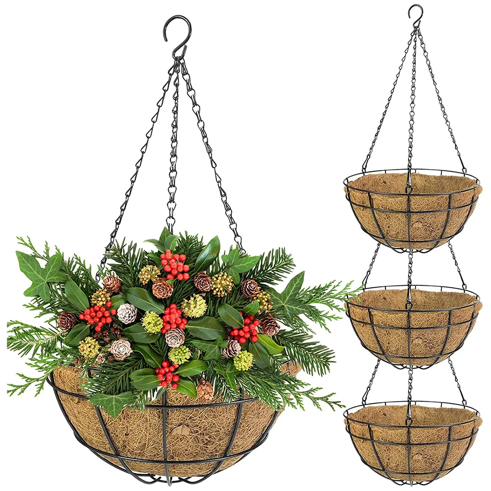 

Patio Stand with 8inch hanging basket, Natural color