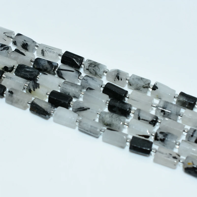 

Trade Insurance  High Quality Natural Tube Black Hair Quartz Loose Beads