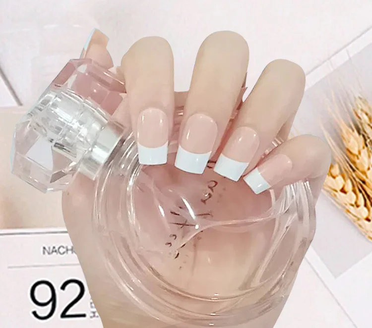 

French style false nails full cover artificial long false nails