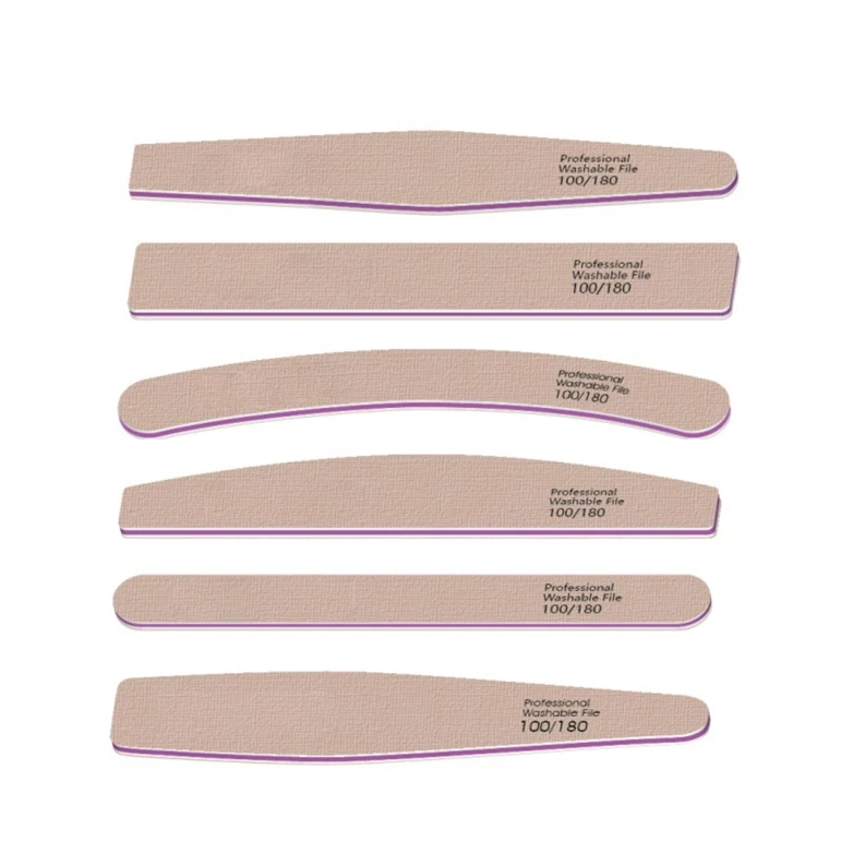 

Professional White Zebra 80 100 120 150 180 240 320 Double Side Custom Printed Logo Sets nail file steel, Pink