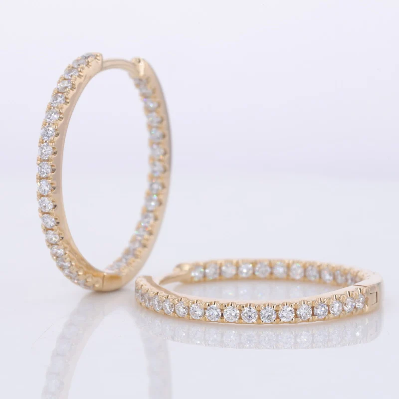

Starsgem mens Woman huggies moissanite gold hoop earrings