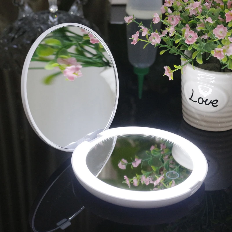 

Prime Day Round Vanity Mirror Double Sided Mirror with LED Lights