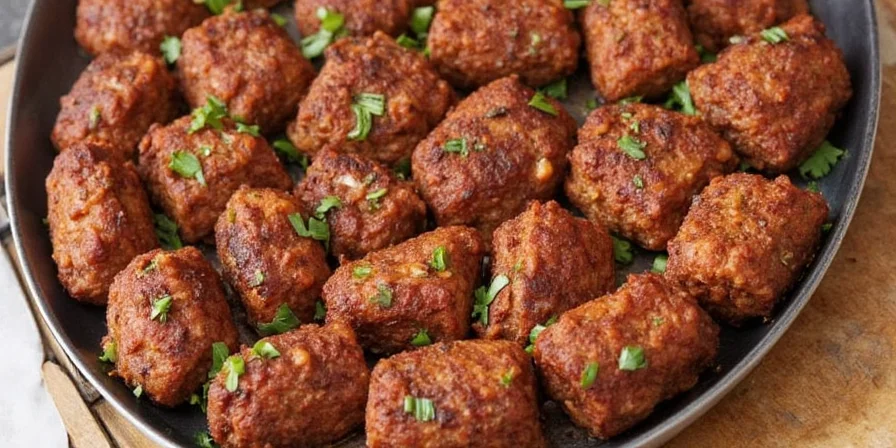 Balkan-style beef kofta served with ajvar