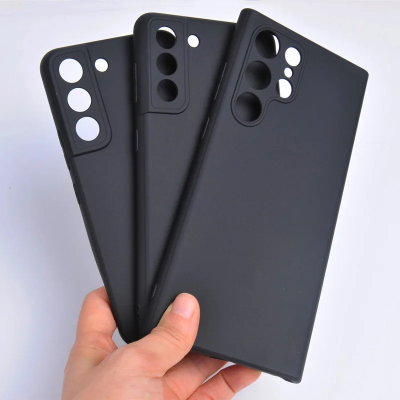 

New S22 Ultra Phone Case Soft Black Matte TPU Material Cell Phone Case Cover for Samsung Galaxy S22 Plus