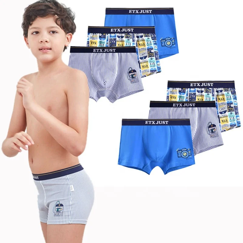 

Stock Men boxers 100% Cotton Print Breathable Underwear For Boys
