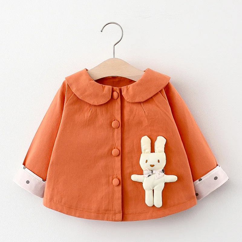 

Korean Version Rabbit Jacket Long-sleeved Girl Windshield. Children's Autumn New Cartoon Children's Jacket