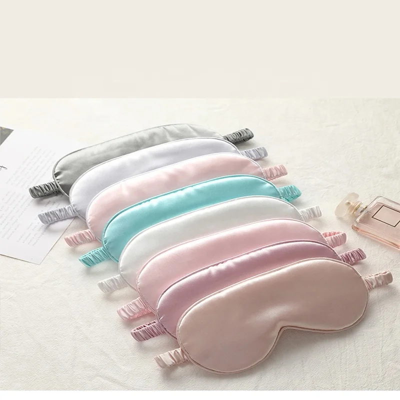 

High Quality Silk Sleeping Eye Mask Custom Logo Soft Eye Mask Satin, As picture showed or customized