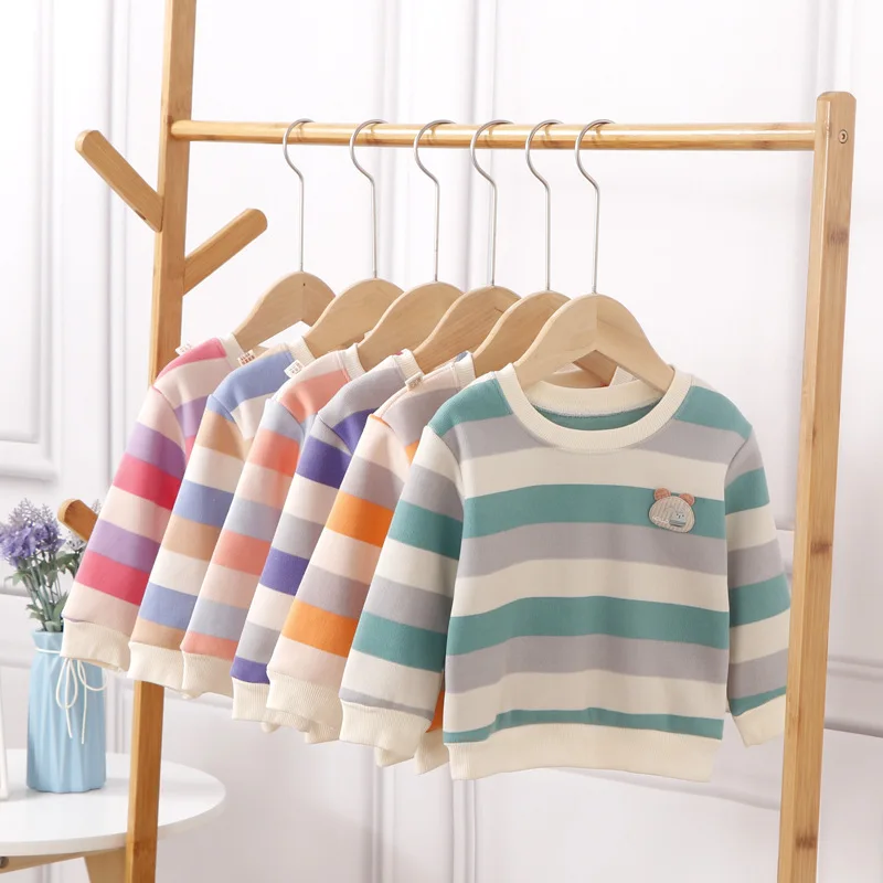 

Children's Sweater 2020 Autumn New Boys and Girls Pullover Long Sleeve T-Shirt Baby Coat Plush