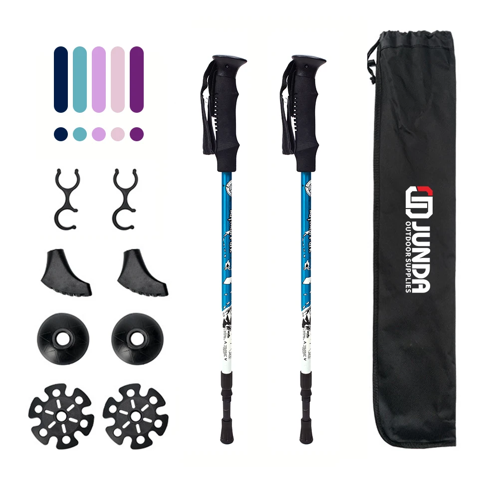 

EVA Handle Retractable Telescopic Hiking Sticks Nordic Walking Pole, Customized