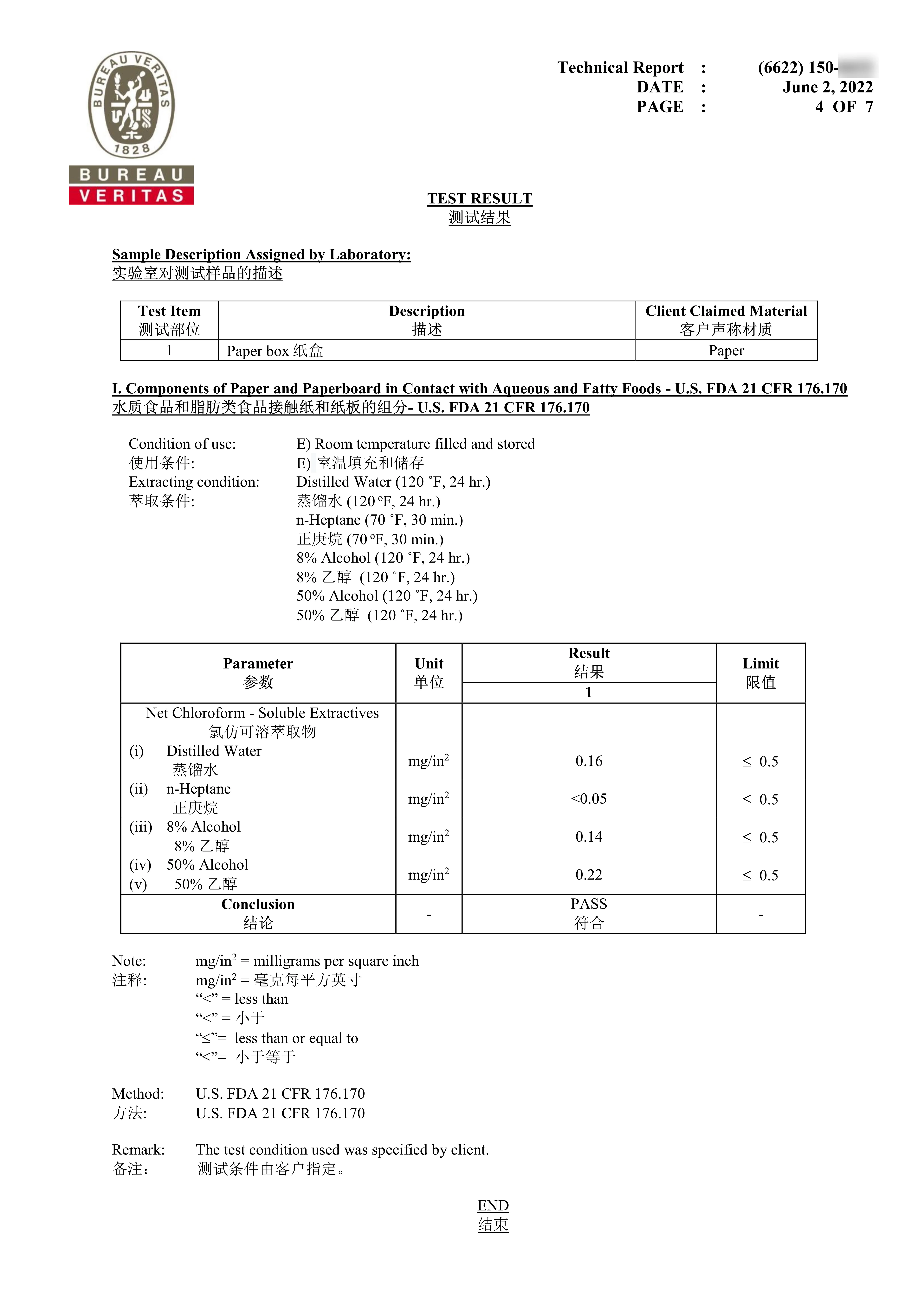 Certificado de caja de cartón