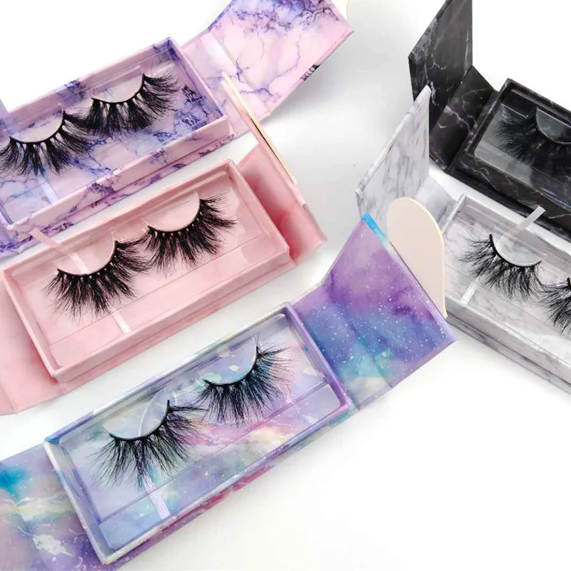 

Clear Wholesale Custom Logo Mink Marble Eyelash Packaging Box