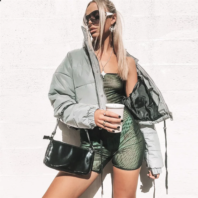 

2020 New Arrivals fashion women ladies bomber reflective jacket