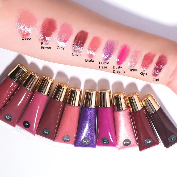 

High Quality Moisturizing Brown Crown Lipgloss Gel Glitter Colored Clear Flavored Kid Lip Gloss Pigment