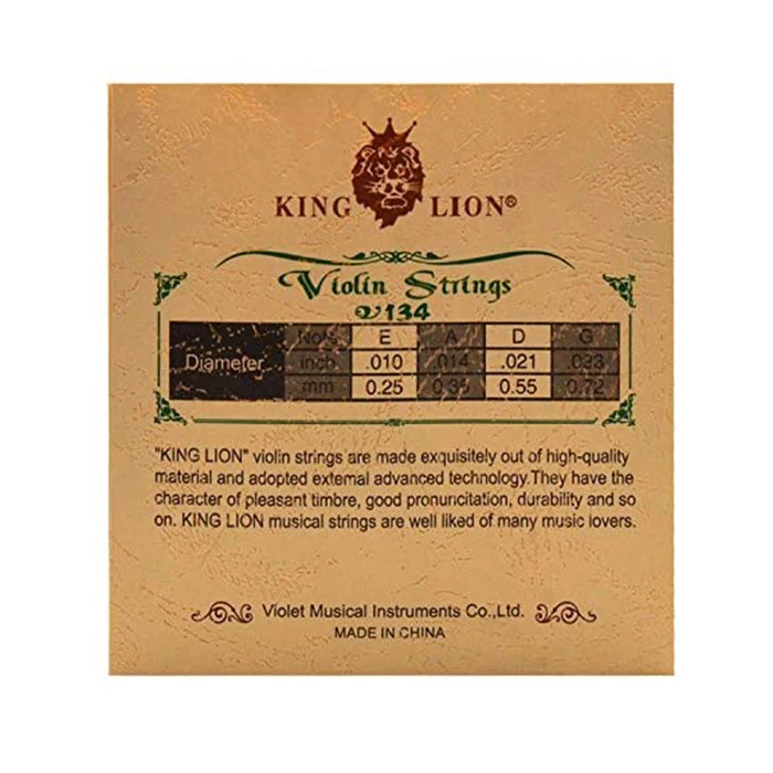 King Lion Brand Coppernickel Alloy Wound Steel Core Violin Strings