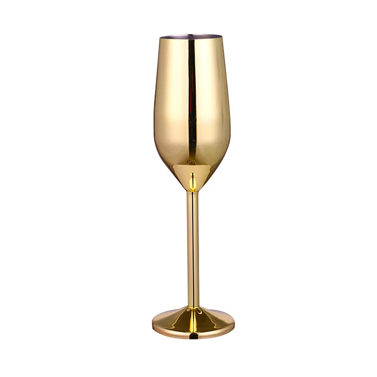 

Stainless Steel Luxury Rose Gold Cocktail Champagne Flute Red Wine Glass Cup Wine Goblet, Silver/rose gold/gold