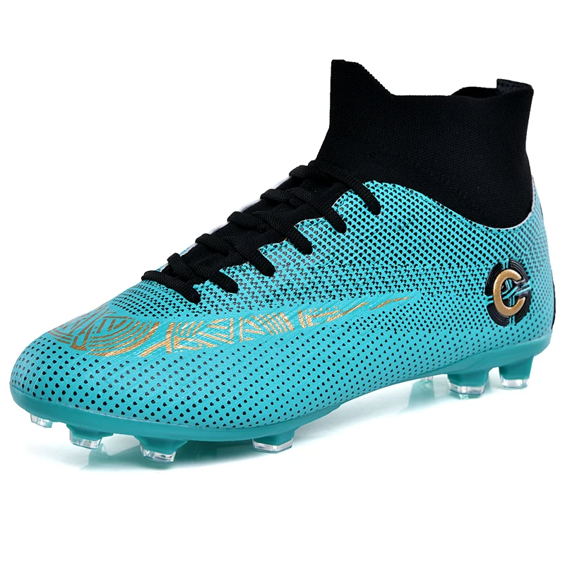 

New Football Boots Man Soccer Shoes Artificial Grass FG dream speed Superfly High Ankle Kids Crampons Outdoor Sock Cleats Shoes