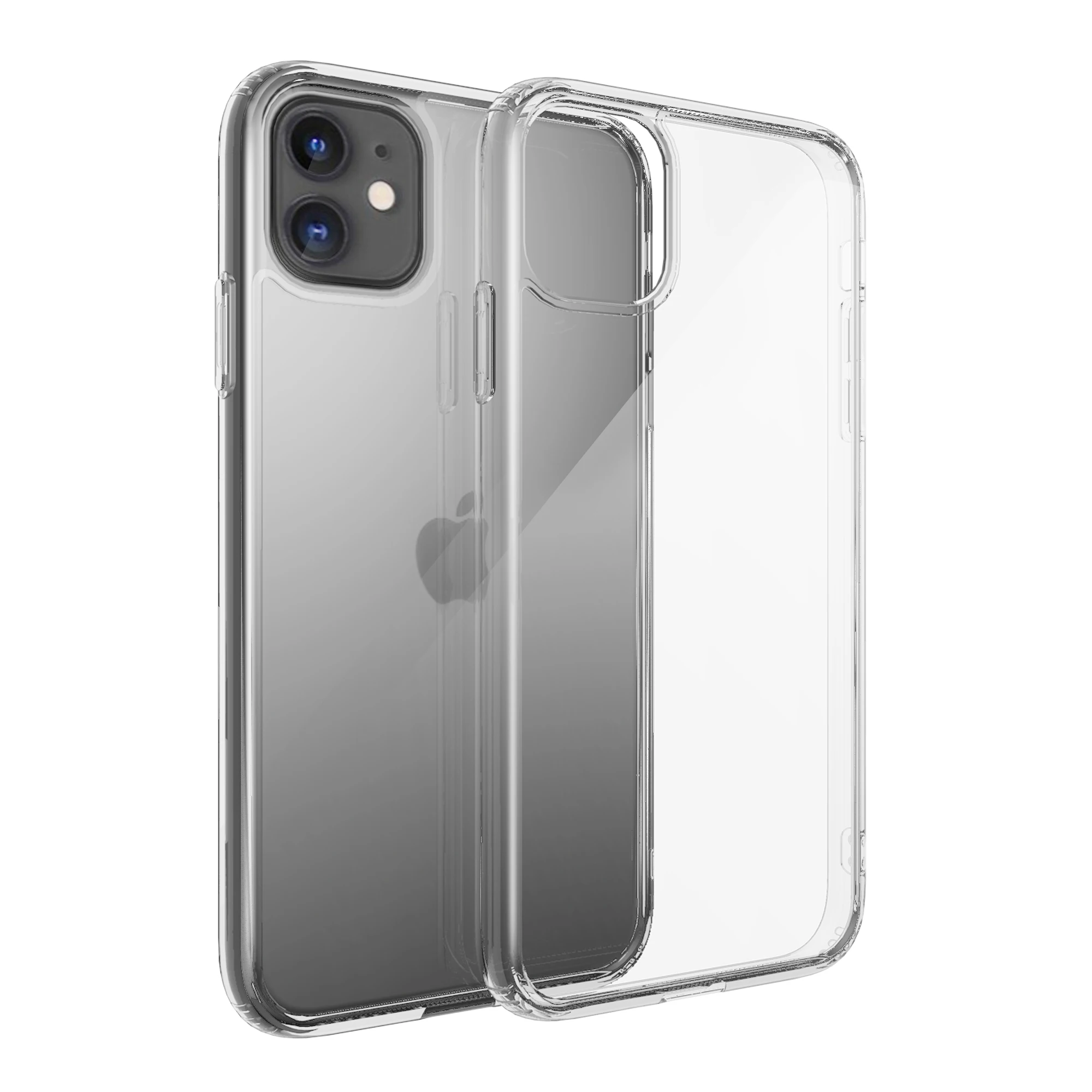 

For iphone 11 Phone Case tpu tempered glass full camera protection Anti slip Anti fingerprint shock proof Shockproof, Transparent