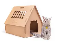 

Easy to fold cat pet corrugated cardboard scratcher house with cat scratcher