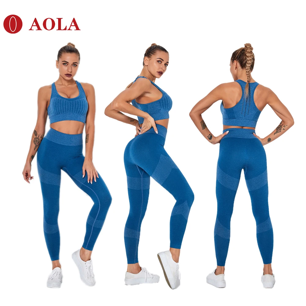 

AOLA hot sale Clothes Women Clothing Crop Top Custom Jogger Workout Girls Gym Leggings And Bra sportswear yoga Sets