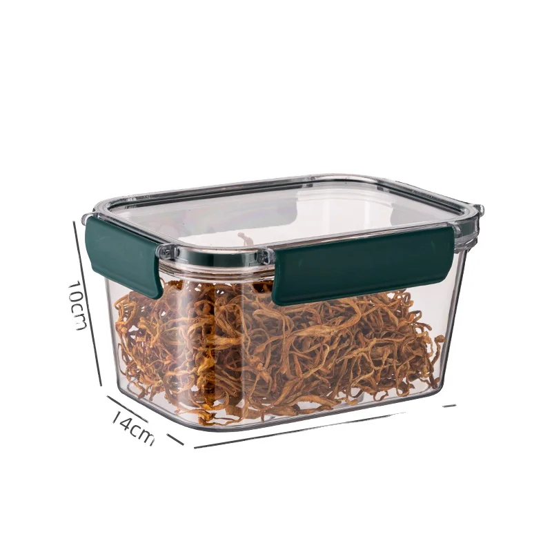 

Cereal Display Airtight Food Storage Container Canister Set Dry foods Pantry Organization Plastic Clear Kitchen Food Box, White, green, gray, yellow