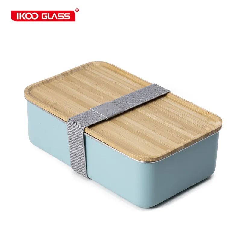 

Amazon hot sale food lunch box stainless steel lunch box with bamboo cover