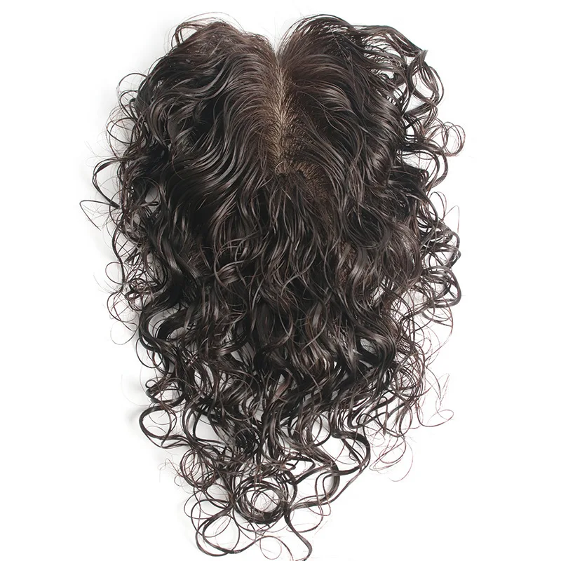 

LONGFOR Wholesale Wavy Hair Toupees Human Hair Topper for Women with Thinning Hair