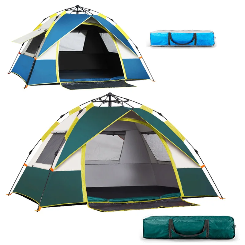 

Waterproof windproof 3-4 person portable instant pop up family camping easy automatic 3-window army tent, Customized color