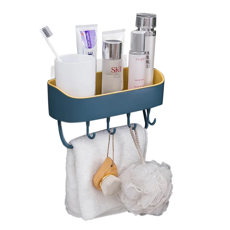 

Plastic Sink Storage Basket for Drain Shelf Bathroom Kitchen Storage Hanging Rack Shampoo Holder Adhesive, Colors