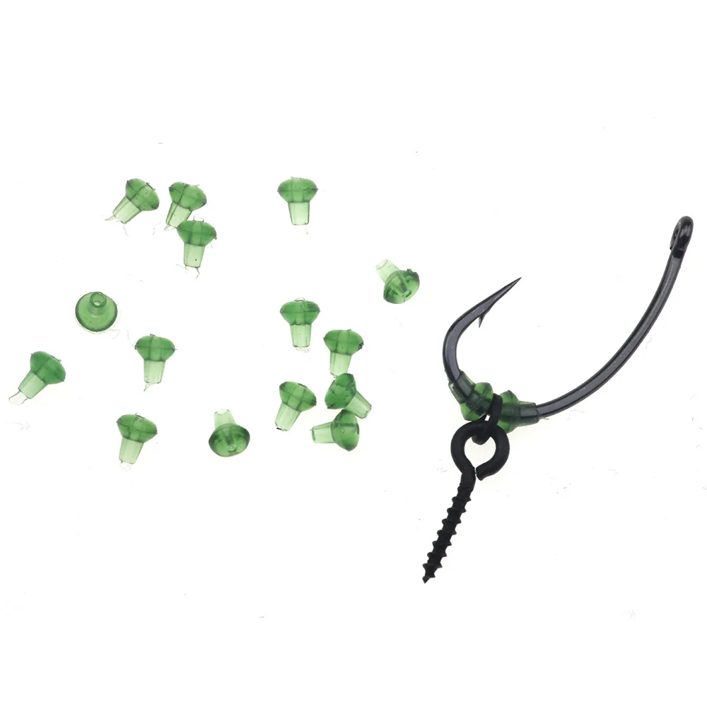 

50pcs Hook Stops Beads Carp Fishing Accessories Stopper Green Black Carp Fishing Hair Chod Ronnie Rig Pop UP Boilie Stop