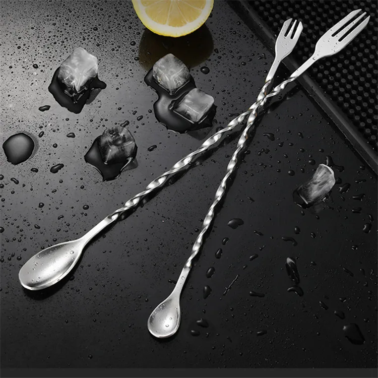 

Best selling product long handle cocktail spoons stirring spoon flatware set, Sliver