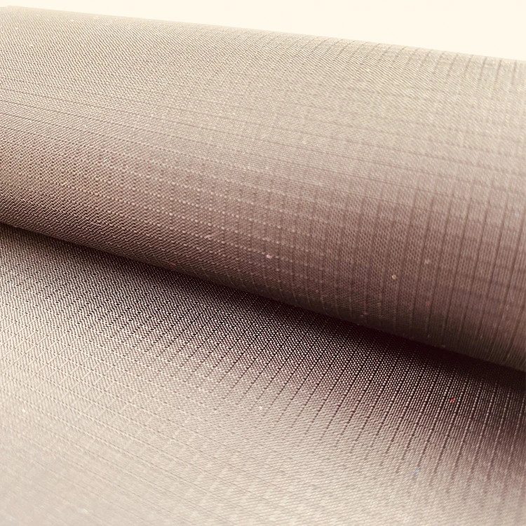 批发pu涂层白色涤纶机织氨纶面料