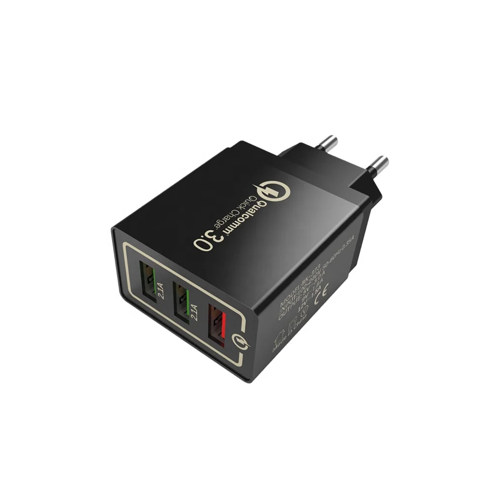 
USB Charger 3 Port Quick Charge 3.0 EU Fast Wall Charger for iPhone 