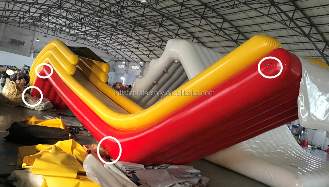 floating  inflatable yacht water slides boat dock