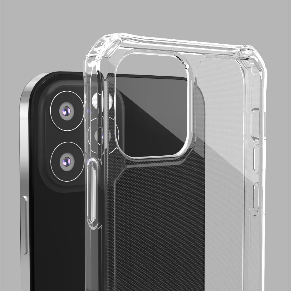 For Apple Iphone 12 12 Pro/12 Mini/12 Pro Max Clear Tpu Bumper Cell Phone Covers & 3d Tempered