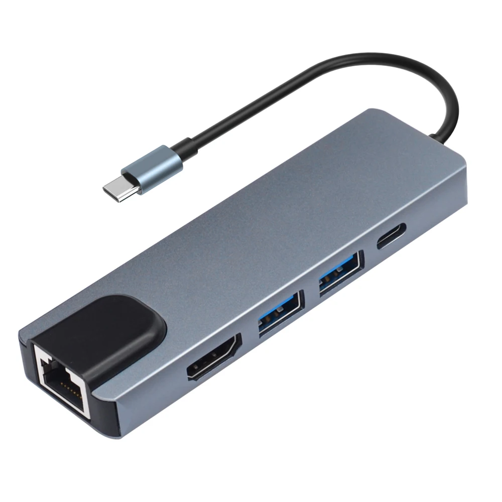 

Best Price USB C Hub Mirascreen 5-in-1 USB C Hub With Ethernet, Grey