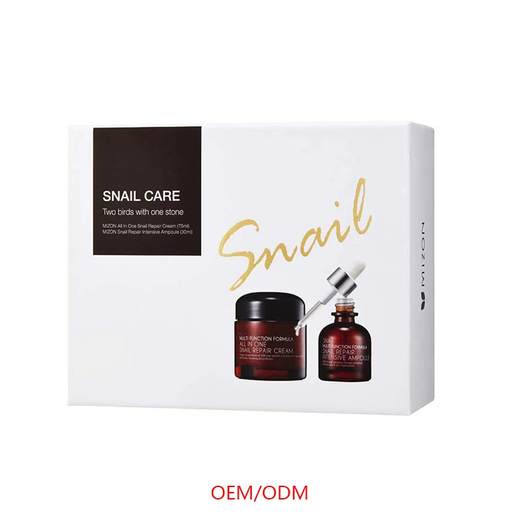 snail repair facial cream ampoule day & night korean skincare set organic