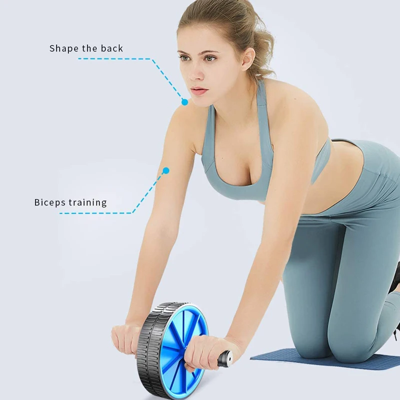 

Customized Gym Double Ab wheels roller trainer set, Blue