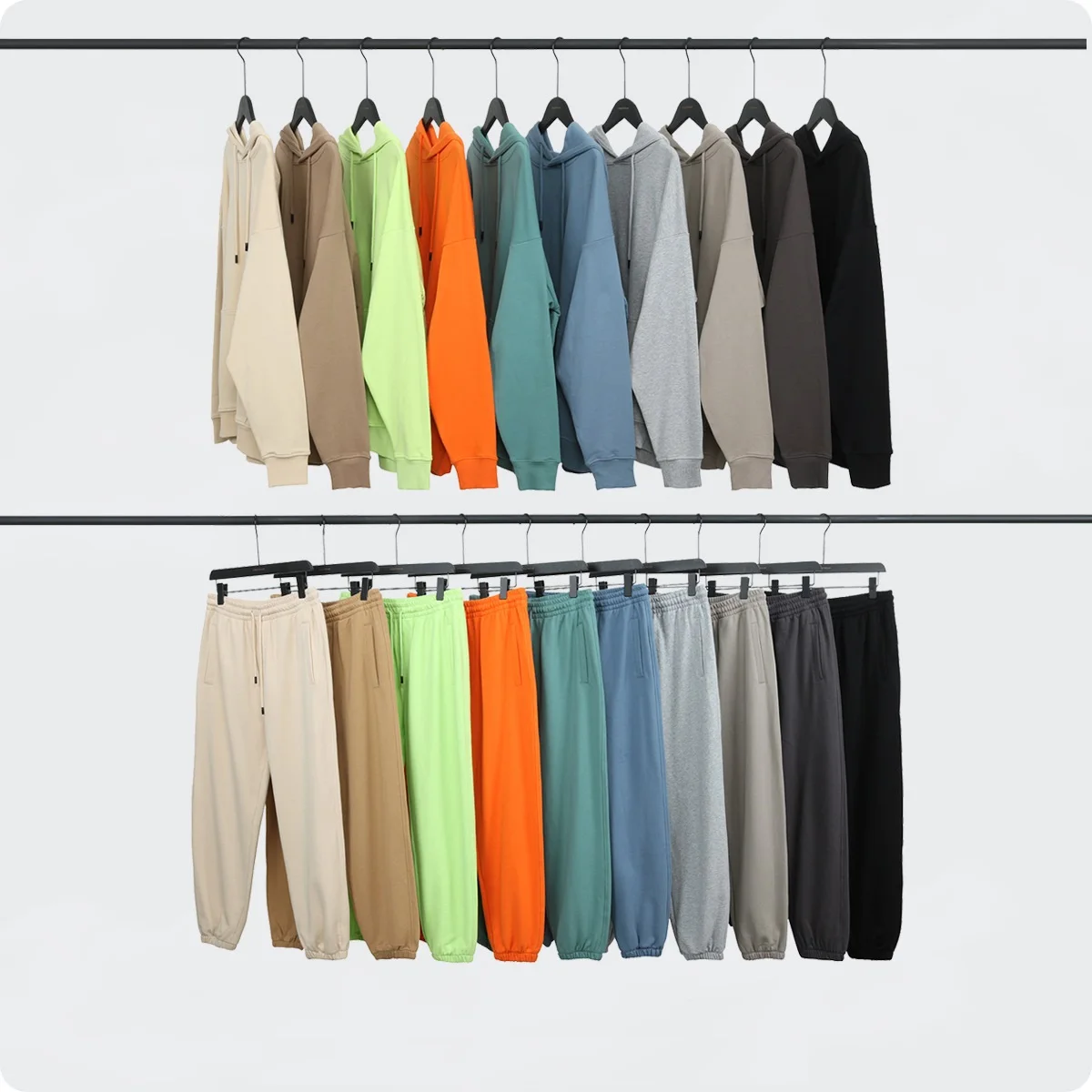 

Custom logo Women Two Pieces Tracksuits Set Hooded Sweatshirt +Sweatpant Set Solid Color Hoodie Autumn Winter Loungewear Set, Gray/khaki/beige/green/blue/orange/black