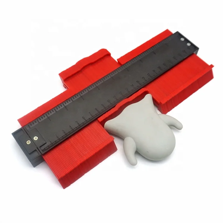 

10inch Measure Ruler Contour Duplication Gauge Plastic Profile Contour Gauge, Red;green;blue