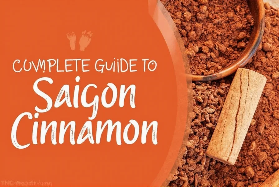 Saigon cinnamon powder being measured into a spoon alongside fresh ingredients for baking