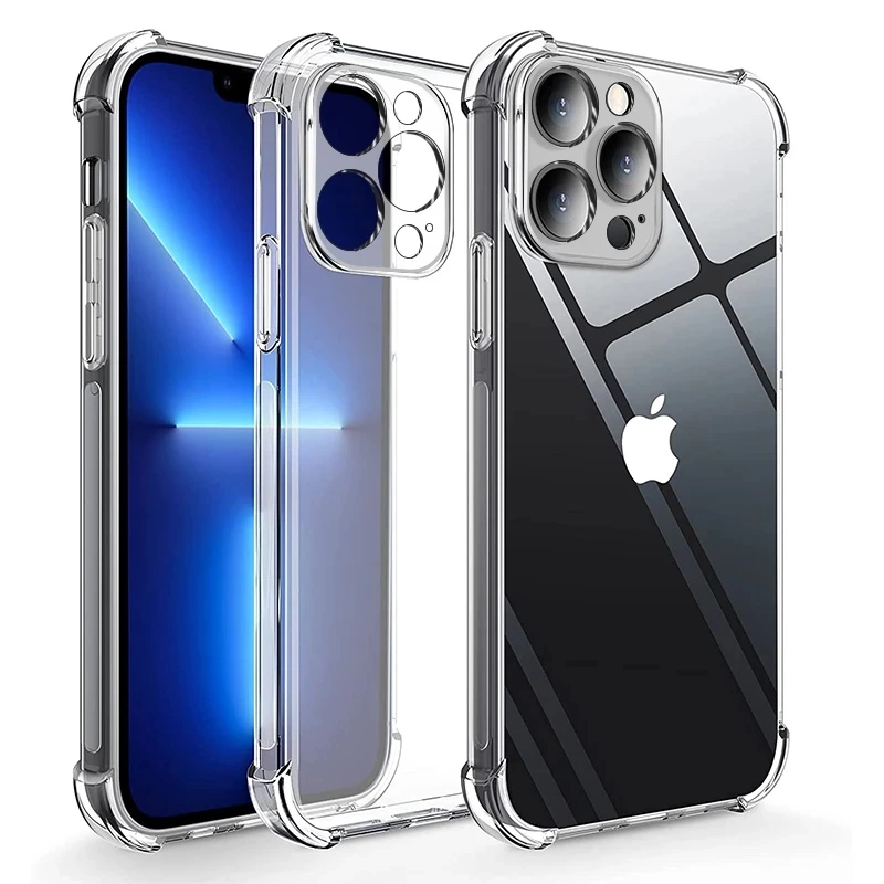 

For iPhone 12 13 pro max Case TPU Rubber Transparent Crystal Clear Soft Phone Case for iPhone 13