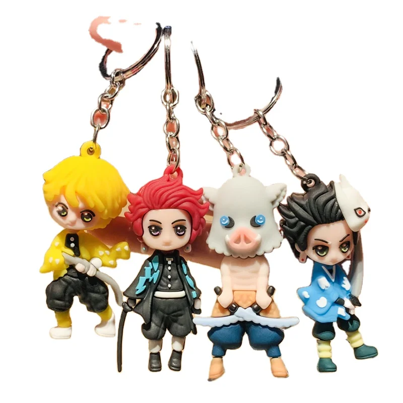 

Kimetsu no Yaiba Keychain Destruction Demon Slayer Blade Of Ghost Zenitsu Inosuke car Action Figure Key Chain, Colorful