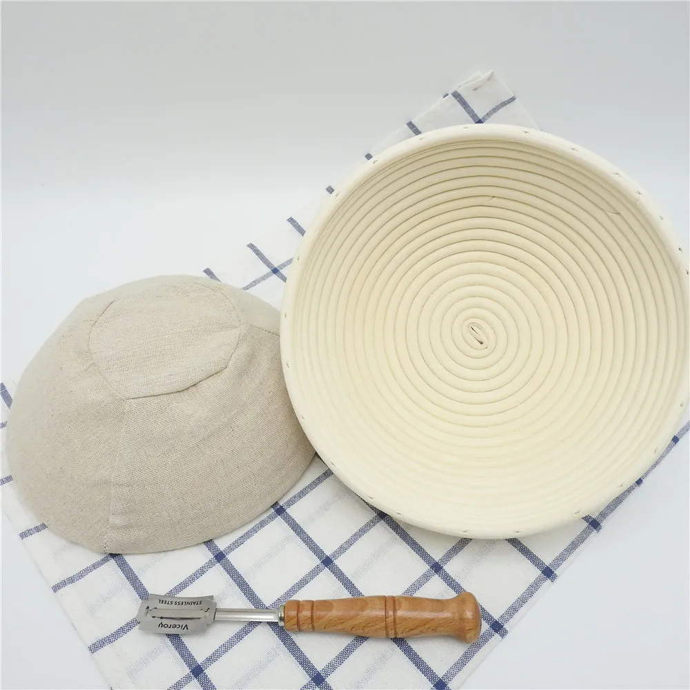 

banneton 23 cms with scraper lame set of 2 round 98 inch banneton proofing basket